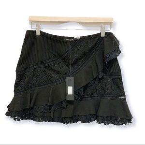 NWT Revolve Love Sam Tiered Lace Low/Mid Waisted Mini Skirt